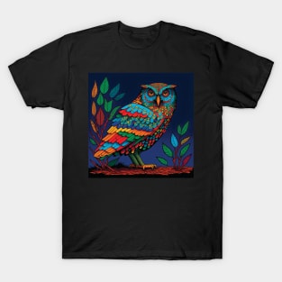 Colourful Mosaic Owl T-Shirt